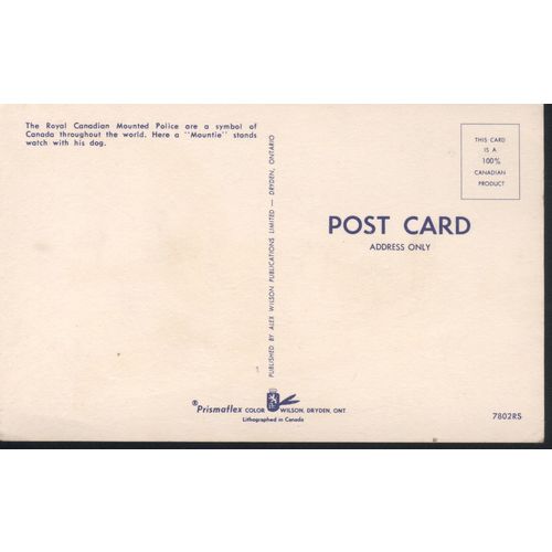 Canada Postcard - Royal Canadian Mounted Police, Mountie With His Dog