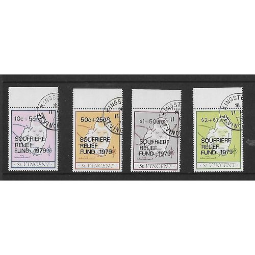 ST VINCENT 1979 SOUFRIERE ERUPTION RELIEF FUND SG574 /577 SET 4 FINE USED