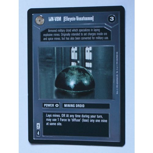 Star Wars CCG: Premier Limited # LIN-V8M (A) dark 1995 decipher
