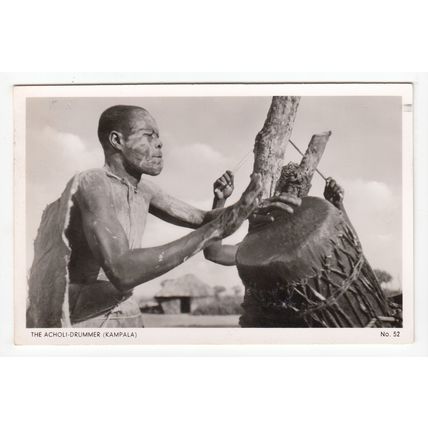 The Acholi Drummer Kampala Uganda Postcard RP East Africa