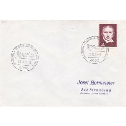 Berlin 1975 Dusseldorf Igedo Fashion Fair Cover Dusseldorf special cancel VGC