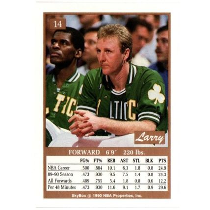 1990-91 Skybox Basketball Larry Bird #14 Boston Celtics