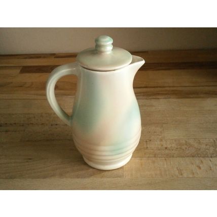 Vintage Scottish Govancroft Of Glasgow Green And Cream Hot Water Jug