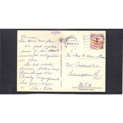Used Postcard Italy Stamp CV02859
