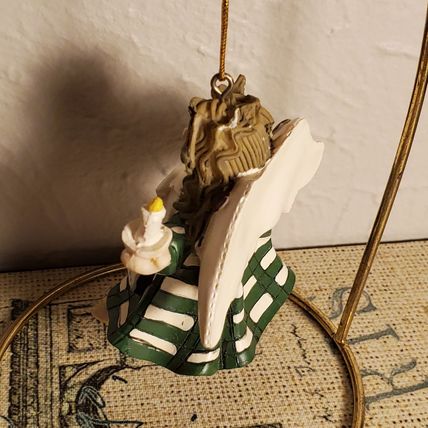 Vintage 80's Angel Lady Ornament - Holding Candle