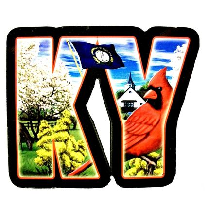 Kentucky The Bluegrass State Artwood Initial Fridge Magnet