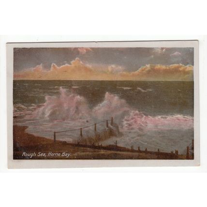 Rough Sea at Herne Bay Postcard Kent Milton 216