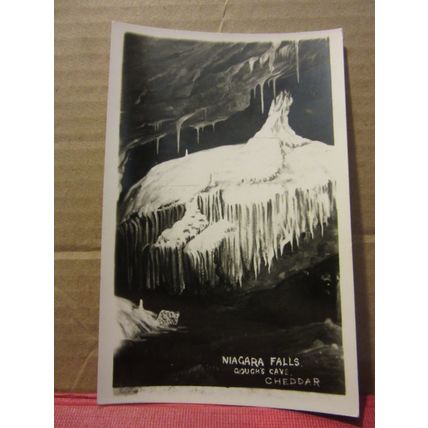 NIAGARAN FALLS, GOUGH'S CAVE, CHEDDAR, SOMERSET unused postcard RP dated 1952 #