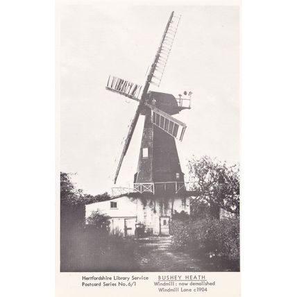 Bushey Heath Windmill Hertfordshire Limited RPC Postcard