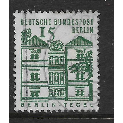GERMANY 1964 GERMAN ARCHITECTURE 15pf GREEN TEGAL CASTLE SG1360 FINE USED#3