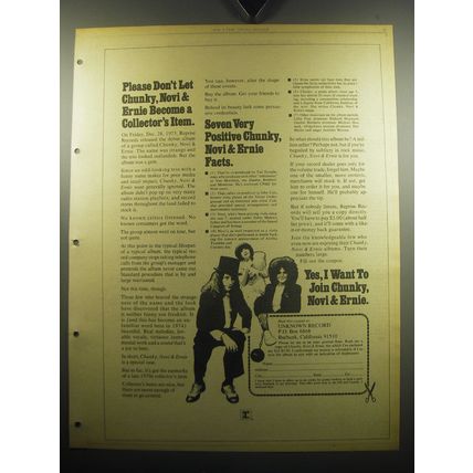 1974 Chunky, Novi & Ernie Album Advertisement