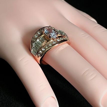 Ring Three Row Fashion Statement Rhinestones #530