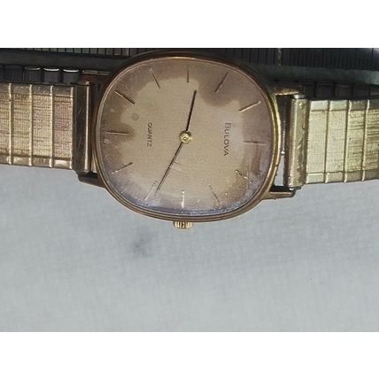 Vintage Bulova P1 Men Dress Gold Tone Band 7242 Watch