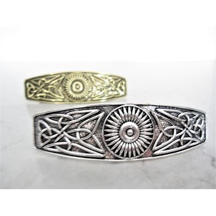 Silver or bronze gold celtic metal viking trinity knot clip barrette