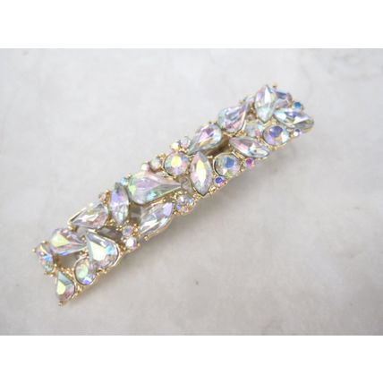 2 1/3 inch multi-color crystal rhinestone alligator hair clip barrette