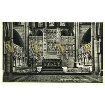 Sanctuary, Truro Cathedral, Cornwall, T.7 RP Postcard