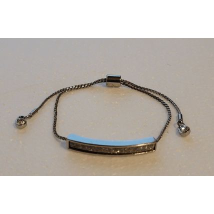 Silver Tone Druzy Adjustable Bracelet