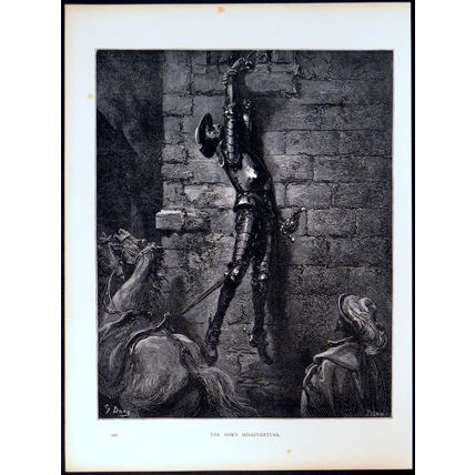 DON’S MISADVENTURE 1885 Gustave Doré - Don Quixote ANTIQUE ENGRAVING