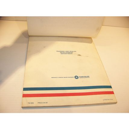 1976 CHRYSLER EMISSION CONTROLS SERVICE TRAINING MANUAL w/ letter from JP SMITH