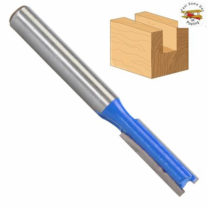 STRAIGHT METRIC CUTTER 1/4" 6mm x 20mm TCT Woodworking Single Fluted Router Bit