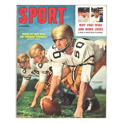 Mag: Nov 1957 Sport ~ Don Stephenson, Yogi Berra, Jackie Robinson, Frank Gifford