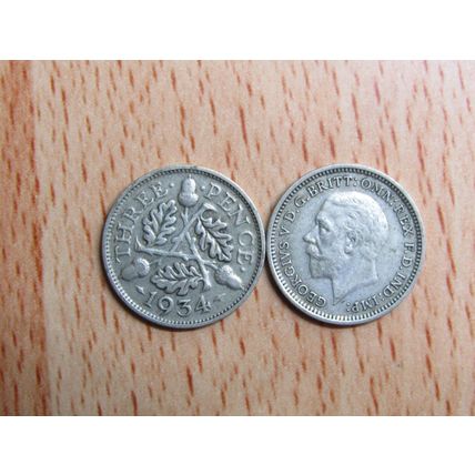 GB 1934 George V Silver Threepence 3d Coin
