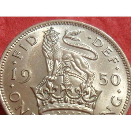 1950 George VI English shilling.
