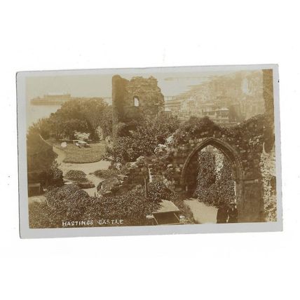 Hastings Castle, Sussex, RP Postcard.