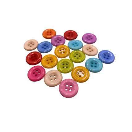 100 Pack 15mm Mixed Round 4 Holes Plastic Buttons Sewing Scrapbooking Crafts