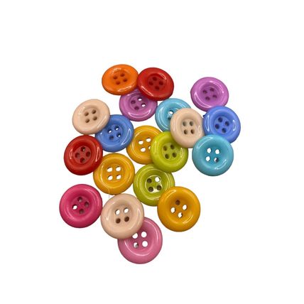 100 Pack 15mm Mixed Round 4 Holes Plastic Buttons Sewing Scrapbooking Crafts