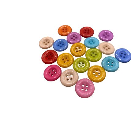 100 Pack 15mm Mixed Round 4 Holes Plastic Buttons Sewing Scrapbooking Crafts