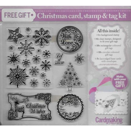 Christmas Card, Stamp & Tag Kit. Cardmaking Scrapbooking Crafts Stamping