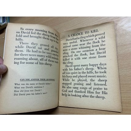 VINTAGE MELLIFORT BIBLE STORY "DAVID" ILLUSTRATED SMALL RELIGIOUS BOOKLET (LL)