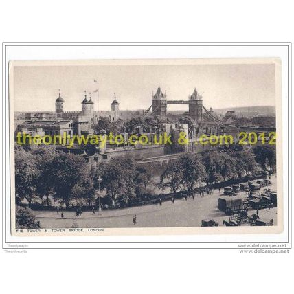 TOWER & TOWER BRIDGE, LONDON, ENGLAND, Postcard
