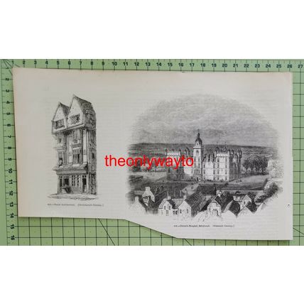 Heriot's Hospital, Edinburgh, Scotland, Book Illustration (Print), 1850