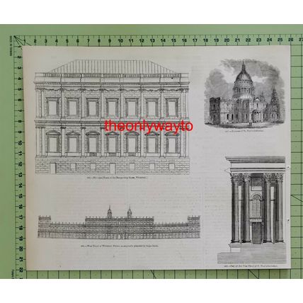 Whitehall, Banqueting Room & West Front, Book Illustration (Print), 1850