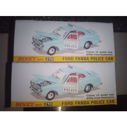 Dinky No270 Ford Escort Police Panda Car - Replica Box