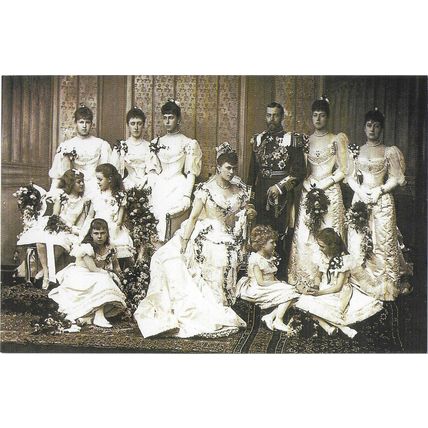 Postcard Duke of York Princess Mary Wedding 1893 King George V Tec