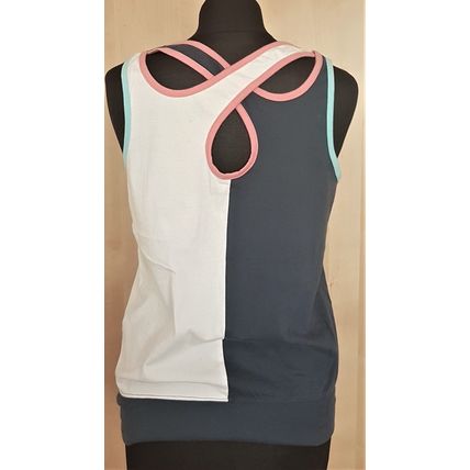 Pepe Jeans 73 Blue, Cream Pink Cotton Top Size M- L 12 UK