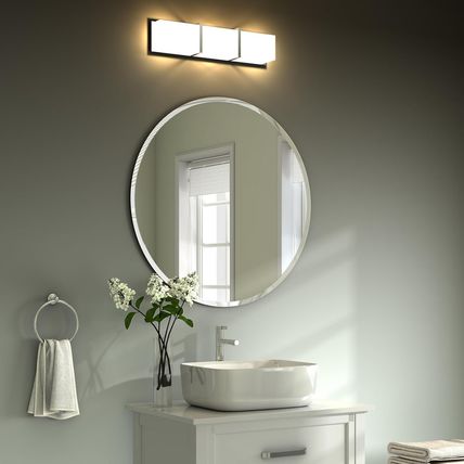 KOHROS Frameless round Bathroom Mirror for over Sink Circle Vanity Mirror 24 Inc