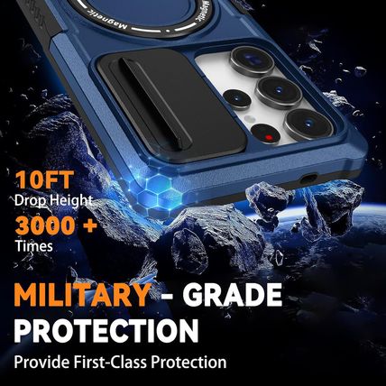Magnetic Case for Samsung Galaxy S25 Ultra, with Ring Stand [Glass Screen Protec