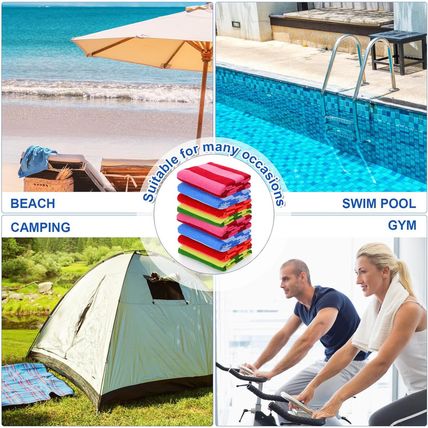 Redbaker 16 Packs 72 X 36 Inches Oversized Beach Towel Bulk Extra Large Pool Tow