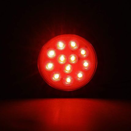 4Inch round Red LED Trailer Tail Lights (Pack of 8) Grommet Plug Included Stop T