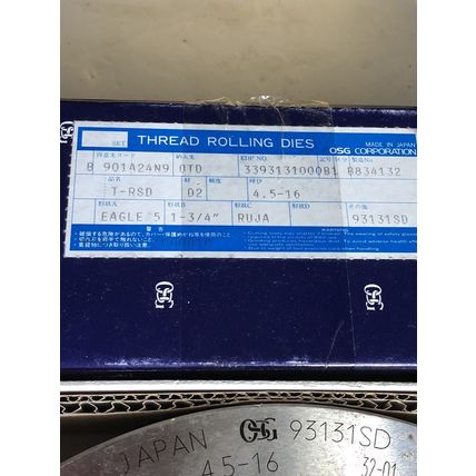 OSG TYPE B EAGLE PRECISION THREAD ROLLING DIES,99111SD,93131SD,4.5-16, 32-01,TK