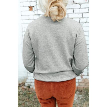 Gray GAME DAY Lightning Rugby Football Print Pullover Sweatshirt