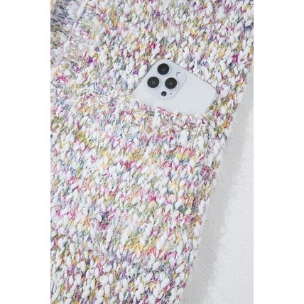 Yellow Multicolor Confetti Open Front Knit Cardigan
