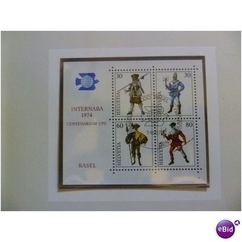 Internaba 1974 Centenarium UPU book Swiss Mini Sheet