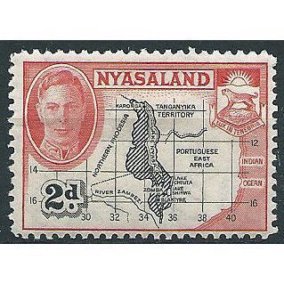 Nyasaland 1945 SG147 2d Black & Scarlet Mounted Mint ... .