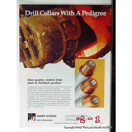 smf international 1977 oil gas drilling marep drill collars vintage ad