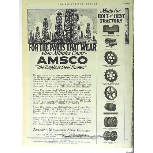 american manganese steel co 1928 parts that wear amsco vintage ad